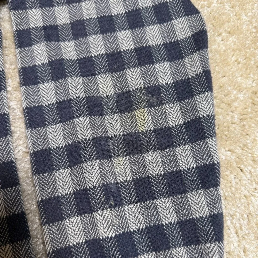 Knightsbridge Vintage Men's Plaid Long Sleeve Gray Cotton‎ Blend Polo Size L